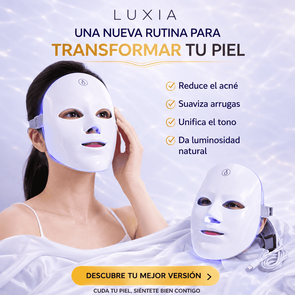 Máscara facial Led PRO de  LUXIA.